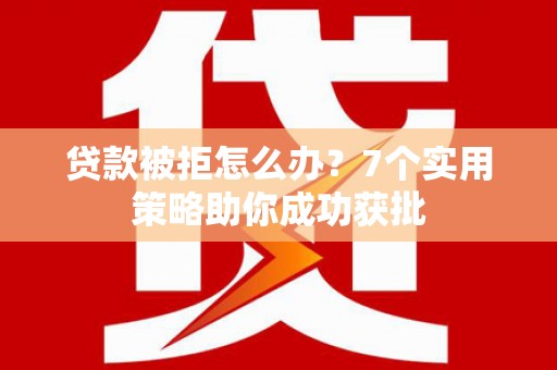 大名贷款被拒怎么办？7个实用策略助你成功获批