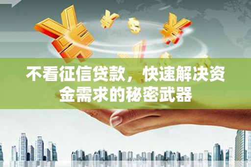 鄂伦春不看征信贷款，快速解决资金需求的秘密武器