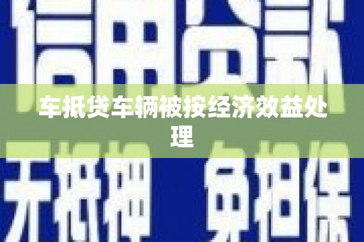 仁爱车抵贷车辆被按经济效益处理