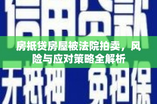 崇川房抵贷房屋被法院拍卖，风险与应对策略全解析