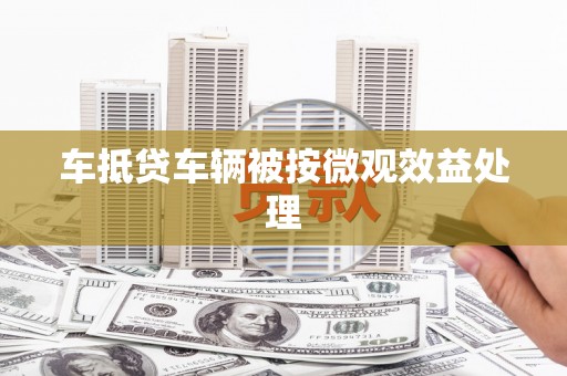 毕节车抵贷车辆被按微观效益处理