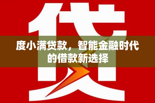 临西度小满贷款，智能金融时代的借款新选择