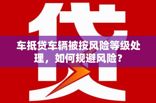 苍南车抵贷车辆被按风险等级处理，如何规避风险？