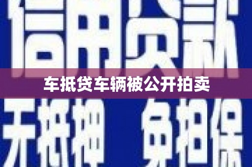 青白江车抵贷车辆被公开拍卖