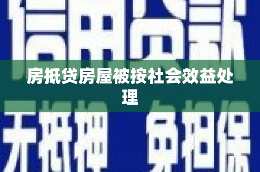 淮滨房抵贷房屋被按社会效益处理