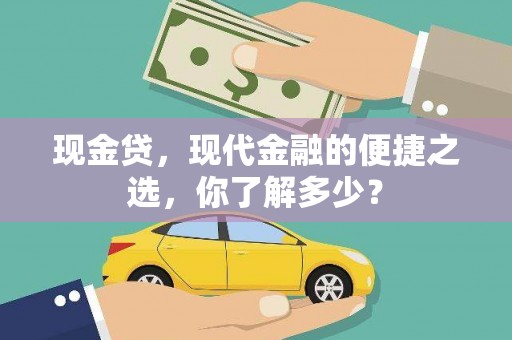 长葛现金贷，现代金融的便捷之选，你了解多少？