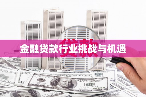 埔心金融贷款行业挑战与机遇