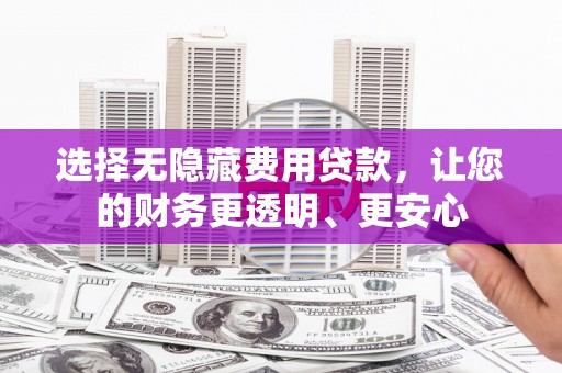 岷县选择无隐藏费用贷款，让您的财务更透明、更安心