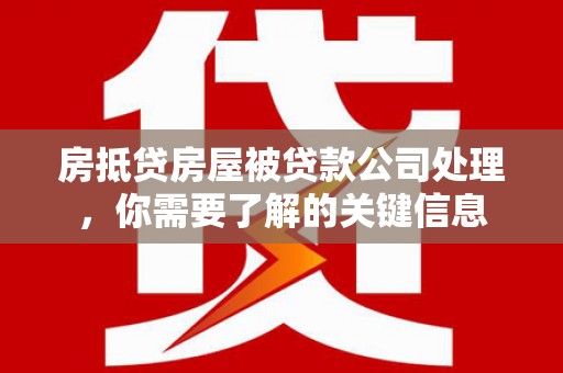盐埕房抵贷房屋被贷款公司处理，你需要了解的关键信息
