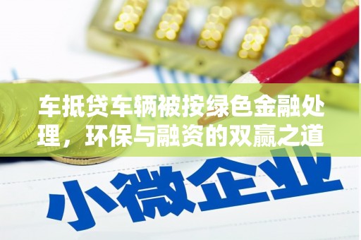 治多车抵贷车辆被按绿色金融处理，环保与融资的双赢之道