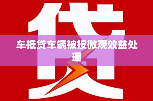武城车抵贷车辆被按微观效益处理