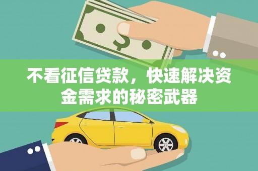 遂平不看征信贷款，快速解决资金需求的秘密武器