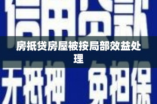哈密房抵贷房屋被按局部效益处理