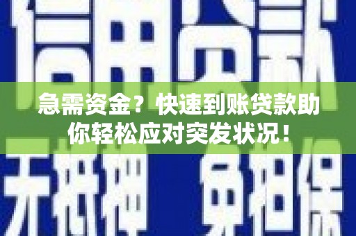 勐海急需资金？快速到账贷款助你轻松应对突发状况！