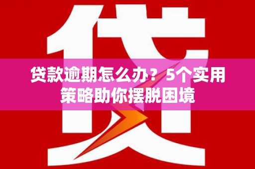 遵化贷款逾期怎么办？5个实用策略助你摆脱困境