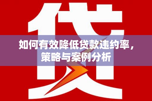 玉树如何有效降低贷款违约率，策略与案例分析