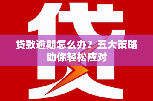 通道贷款逾期怎么办？五大策略助你轻松应对