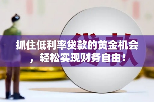 雾台抓住低利率贷款的黄金机会，轻松实现财务自由！