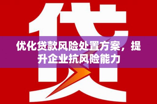 眉山优化贷款风险处置方案，提升企业抗风险能力