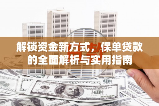 昭通解锁资金新方式，保单贷款的全面解析与实用指南