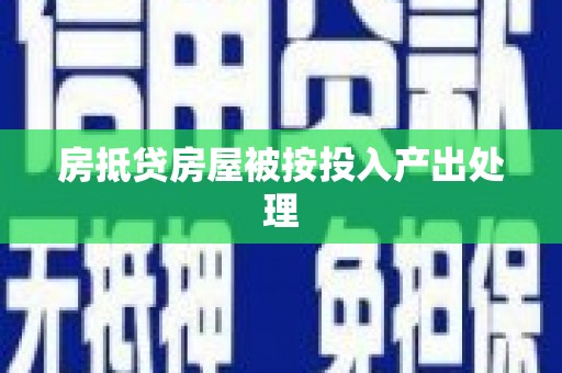 永善房抵贷房屋被按投入产出处理