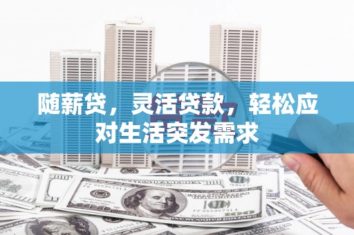 双鸭山随薪贷，灵活贷款，轻松应对生活突发需求