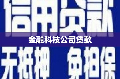水上金融科技公司贷款