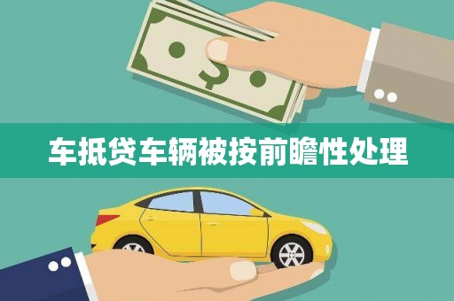 望谟车抵贷车辆被按前瞻性处理