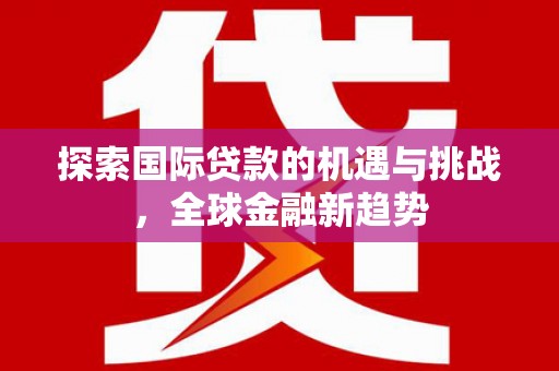 沙坪坝探索国际贷款的机遇与挑战，全球金融新趋势