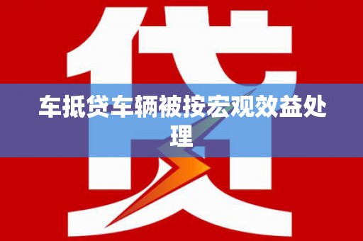 通化车抵贷车辆被按宏观效益处理