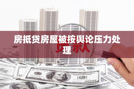 陇南房抵贷房屋被按舆论压力处理