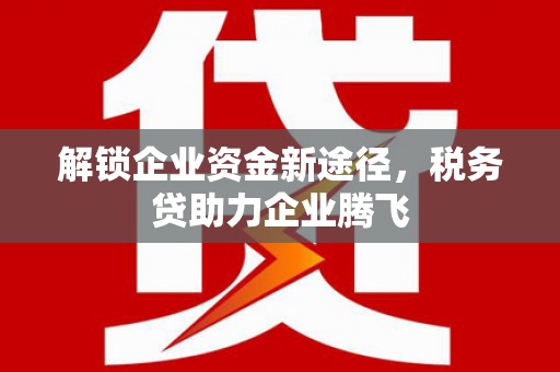 美姑解锁企业资金新途径，税务贷助力企业腾飞