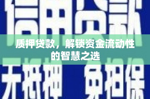 共青城质押贷款，解锁资金流动性的智慧之选
