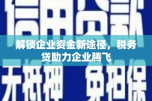 宜兰解锁企业资金新途径，税务贷助力企业腾飞