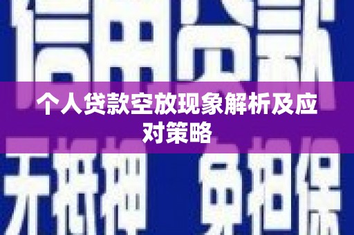 乳源个人贷款空放现象解析及应对策略